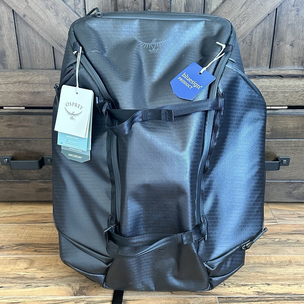 Osprey Archeon 40L Travel Backpack Black NWT Carry On Laptop Pack